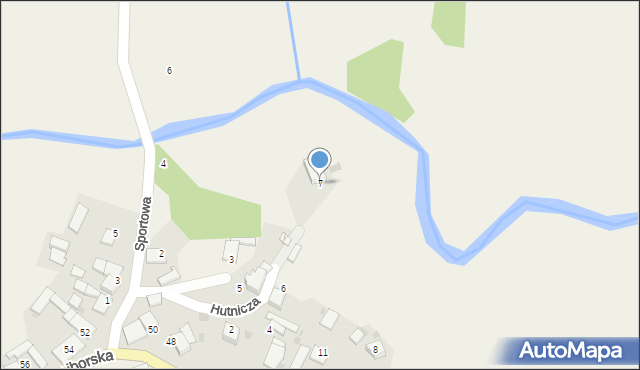 Ruda Kozielska, Hutnicza, 7, mapa Ruda Kozielska