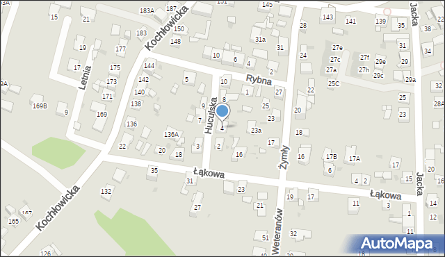 Ruda Śląska, Huculska, 4, mapa Rudy Śląskiej