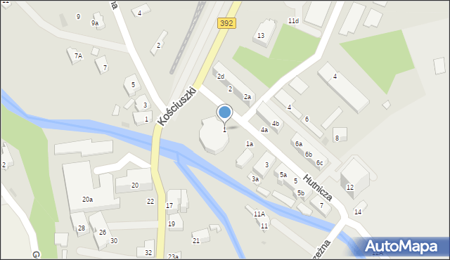 Stronie Śląskie, Hutnicza, 1, mapa Stronie Śląskie