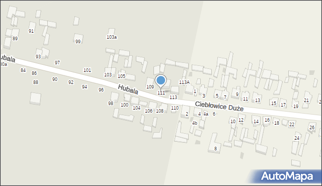 Tomaszów Mazowiecki, Hubala Henryka, mjr., 111, mapa Tomaszów Mazowiecki