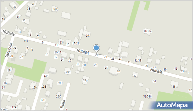 Tomaszów Mazowiecki, Hubala Henryka, mjr., 21, mapa Tomaszów Mazowiecki