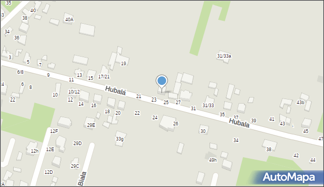 Tomaszów Mazowiecki, Hubala Henryka, mjr., 23/25, mapa Tomaszów Mazowiecki
