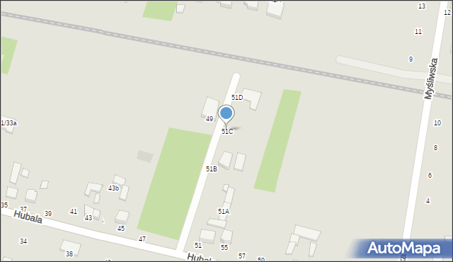 Tomaszów Mazowiecki, Hubala Henryka, mjr., 51C, mapa Tomaszów Mazowiecki