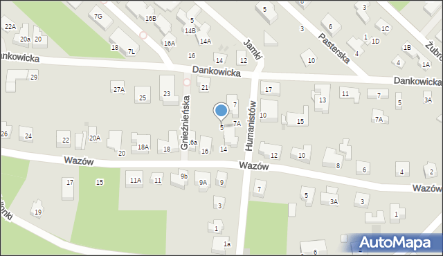 Warszawa, Humanistów, 5, mapa Warszawy