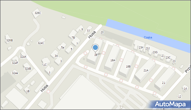 Warszawa, Husa Jana, 18, mapa Warszawy