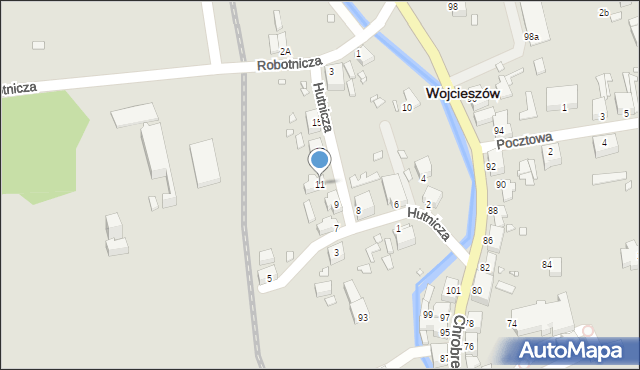 Wojcieszów, Hutnicza, 11, mapa Wojcieszów