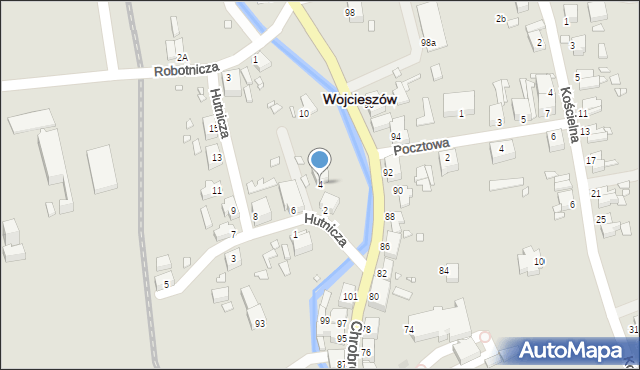 Wojcieszów, Hutnicza, 4, mapa Wojcieszów