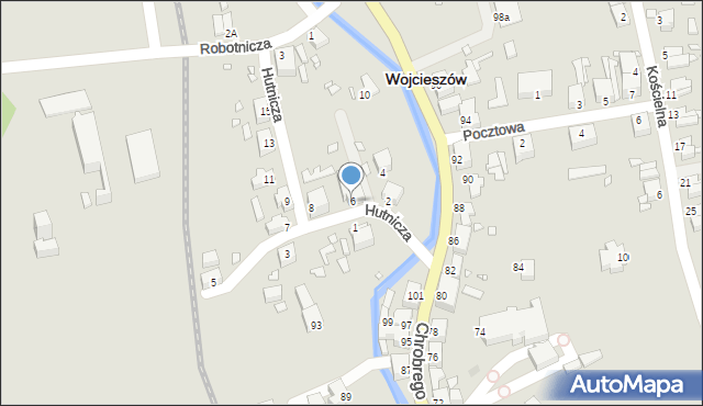 Wojcieszów, Hutnicza, 6, mapa Wojcieszów