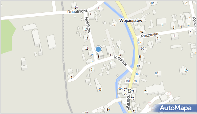 Wojcieszów, Hutnicza, 8, mapa Wojcieszów