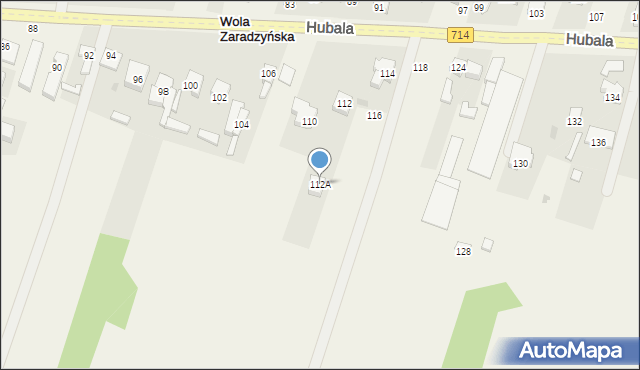 Wola Zaradzyńska, Hubala Henryka, mjr., 112A, mapa Wola Zaradzyńska