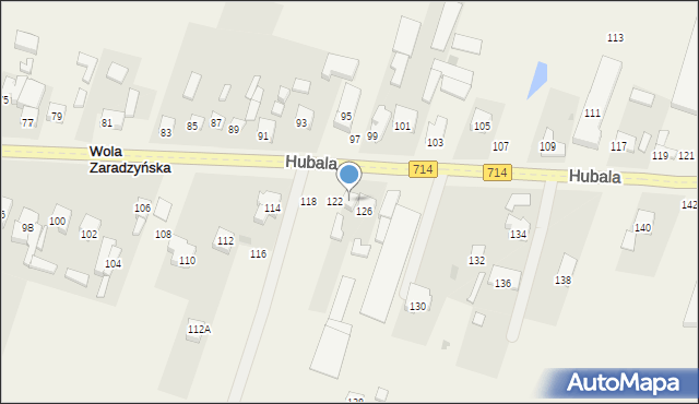 Wola Zaradzyńska, Hubala Henryka, mjr., 124, mapa Wola Zaradzyńska