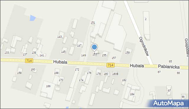 Wola Zaradzyńska, Hubala Henryka, mjr., 153, mapa Wola Zaradzyńska