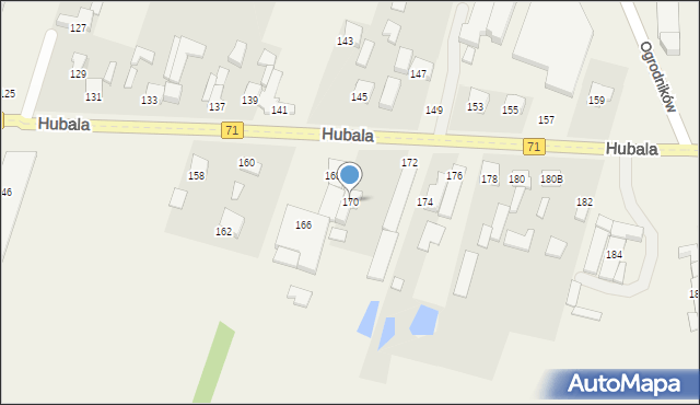 Wola Zaradzyńska, Hubala Henryka, mjr., 170, mapa Wola Zaradzyńska