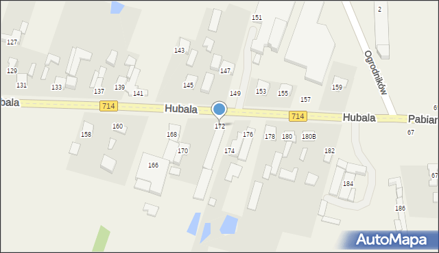 Wola Zaradzyńska, Hubala Henryka, mjr., 172, mapa Wola Zaradzyńska