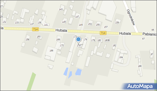 Wola Zaradzyńska, Hubala Henryka, mjr., 174, mapa Wola Zaradzyńska