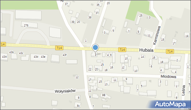 Wola Zaradzyńska, Hubala Henryka, mjr., 2, mapa Wola Zaradzyńska