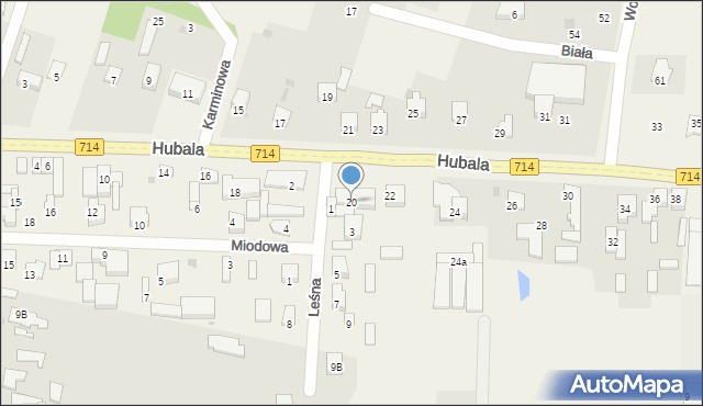 Wola Zaradzyńska, Hubala Henryka, mjr., 20, mapa Wola Zaradzyńska