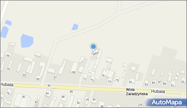 Wola Zaradzyńska, Hubala Henryka, mjr., 71a, mapa Wola Zaradzyńska