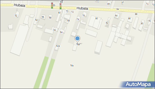 Wola Zaradzyńska, Hubala Henryka, mjr., 76a, mapa Wola Zaradzyńska