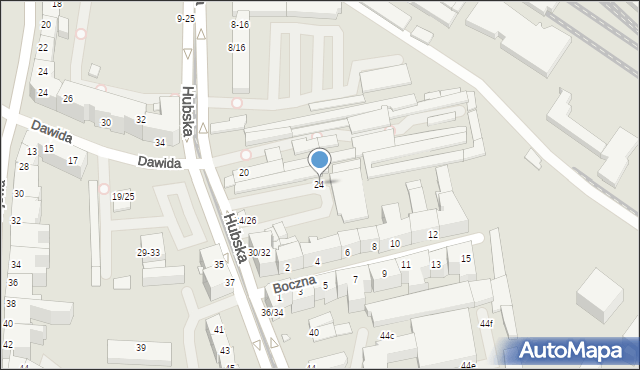 Wrocław, Hubska, 24, mapa Wrocławia