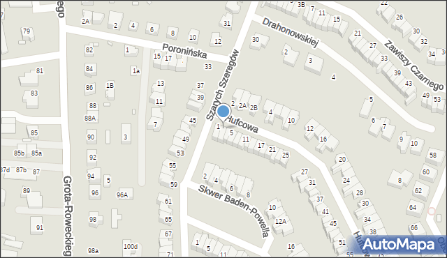 Wrocław, Hufcowa, 3, mapa Wrocławia