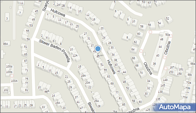 Wrocław, Hufcowa, 45, mapa Wrocławia