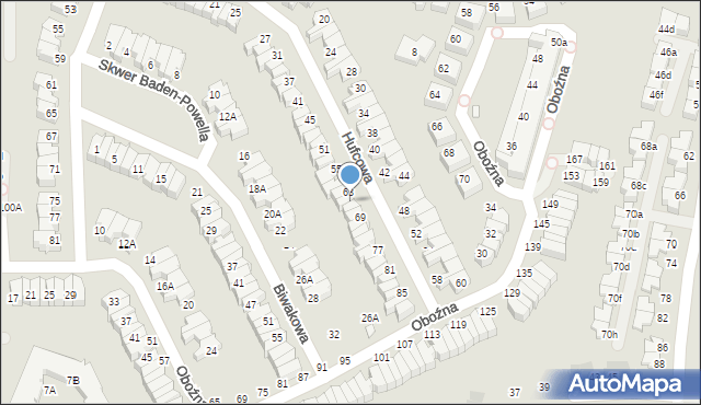 Wrocław, Hufcowa, 65, mapa Wrocławia