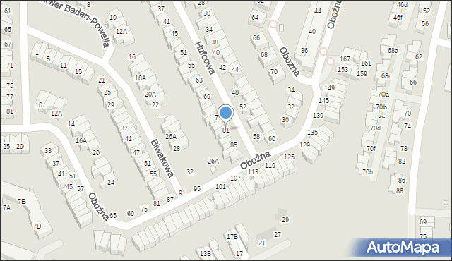 Wrocław, Hufcowa, 81, mapa Wrocławia