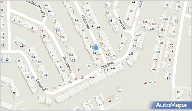 Wrocław, Hufcowa, 83, mapa Wrocławia