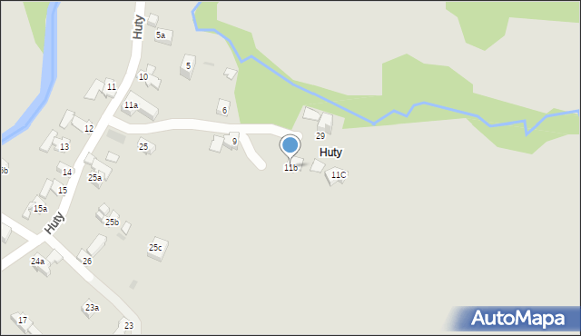 Zakopane, Huty, 11b, mapa Zakopanego