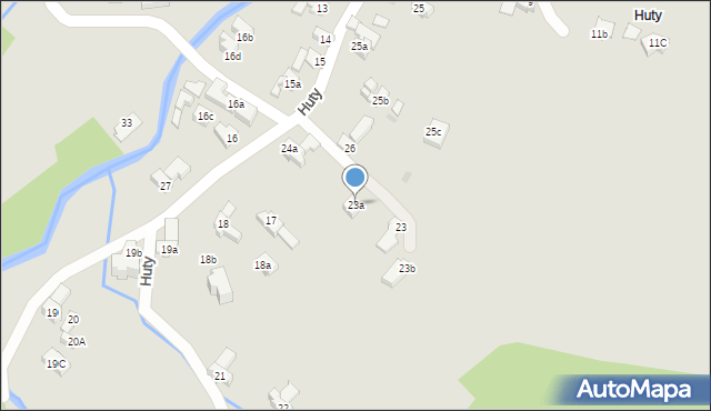 Zakopane, Huty, 23a, mapa Zakopanego