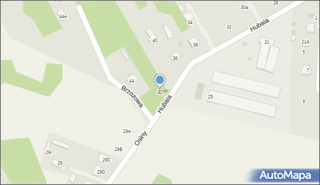 Zwoleń, Hubala Henryka, mjr., 42, mapa Zwoleń