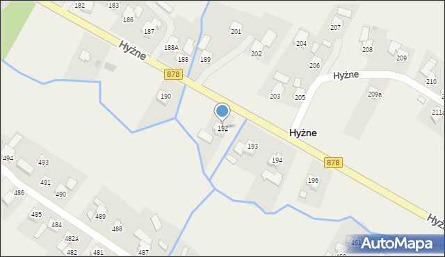 Hyżne, Hyżne, 192, mapa Hyżne