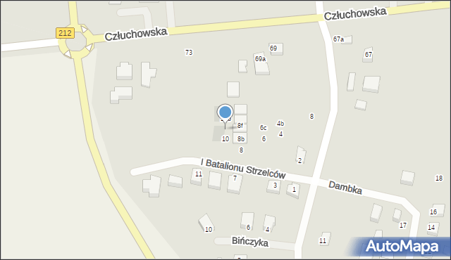 Chojnice, I Batalionu Strzelców, 10a, mapa Chojnic
