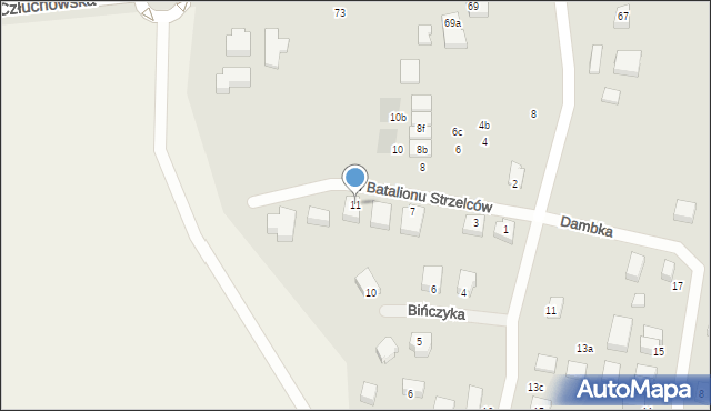 Chojnice, I Batalionu Strzelców, 11, mapa Chojnic