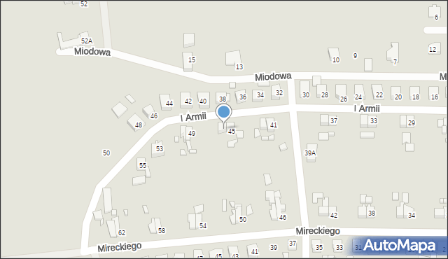 Dębno, I Armii, 47, mapa Dębno