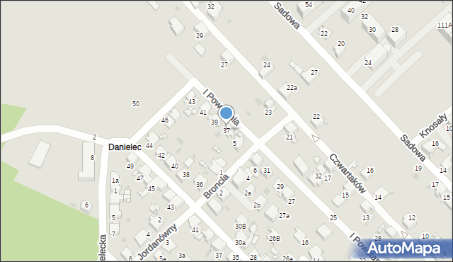 Radzionków, I Powstania, 37, mapa Radzionków