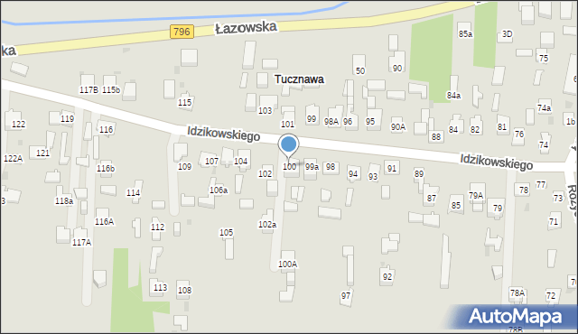 Dąbrowa Górnicza, Idzikowskiego Ludwika, mjr., 100, mapa Dąbrowa Górnicza