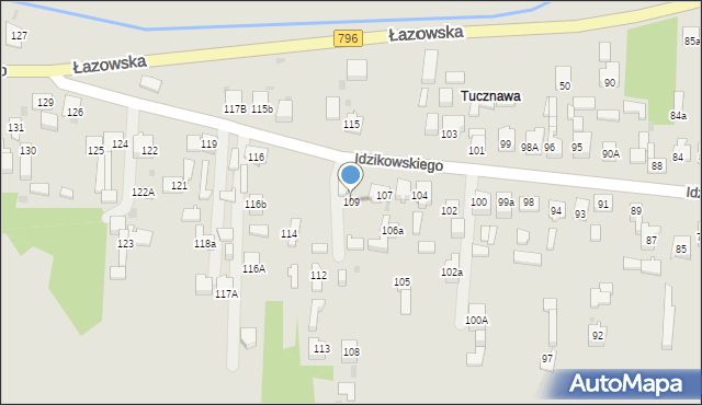 Dąbrowa Górnicza, Idzikowskiego Ludwika, mjr., 109, mapa Dąbrowa Górnicza