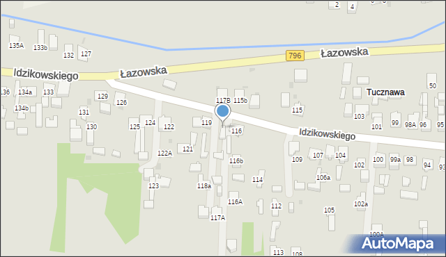 Dąbrowa Górnicza, Idzikowskiego Ludwika, mjr., 117, mapa Dąbrowa Górnicza