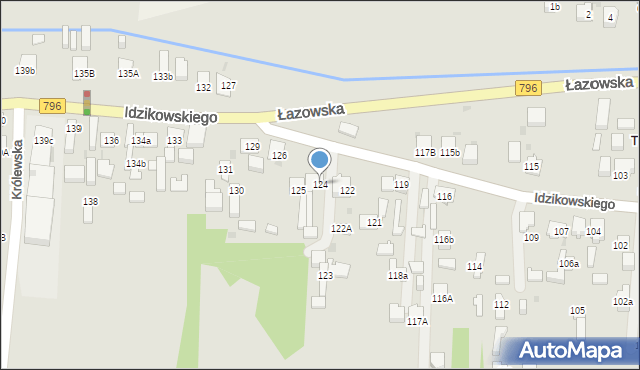 Dąbrowa Górnicza, Idzikowskiego Ludwika, mjr., 124, mapa Dąbrowa Górnicza