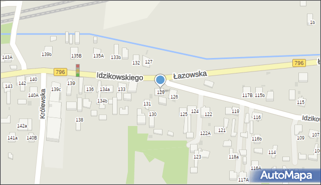 Dąbrowa Górnicza, Idzikowskiego Ludwika, mjr., 129, mapa Dąbrowa Górnicza