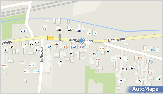 Dąbrowa Górnicza, Idzikowskiego Ludwika, mjr., 133, mapa Dąbrowa Górnicza