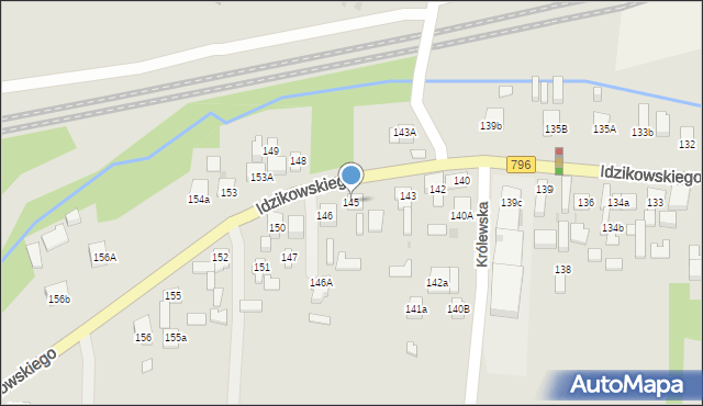 Dąbrowa Górnicza, Idzikowskiego Ludwika, mjr., 145, mapa Dąbrowa Górnicza