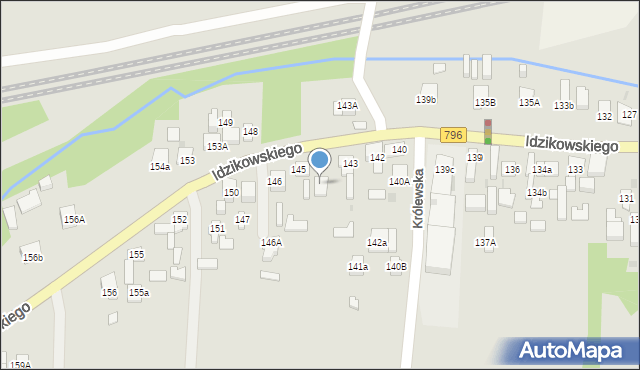 Dąbrowa Górnicza, Idzikowskiego Ludwika, mjr., 145A, mapa Dąbrowa Górnicza