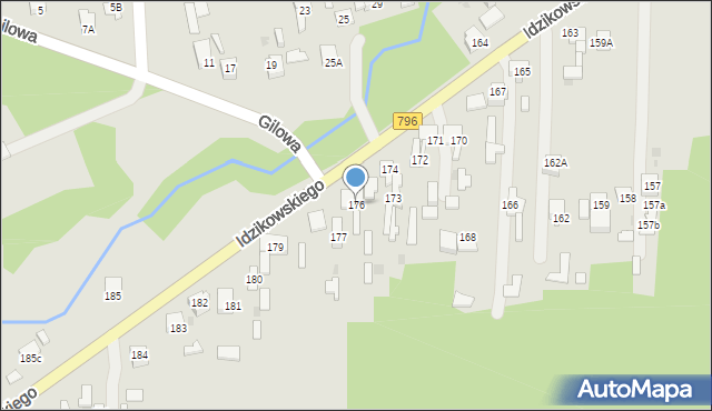 Dąbrowa Górnicza, Idzikowskiego Ludwika, mjr., 176, mapa Dąbrowa Górnicza