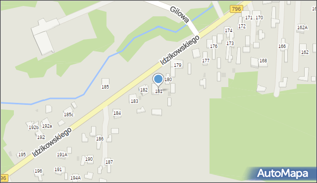 Dąbrowa Górnicza, Idzikowskiego Ludwika, mjr., 181, mapa Dąbrowa Górnicza