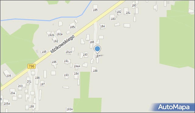 Dąbrowa Górnicza, Idzikowskiego Ludwika, mjr., 187, mapa Dąbrowa Górnicza