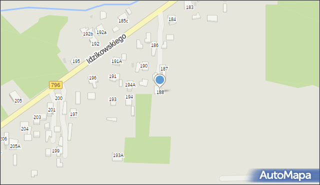 Dąbrowa Górnicza, Idzikowskiego Ludwika, mjr., 188, mapa Dąbrowa Górnicza