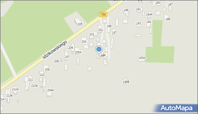 Dąbrowa Górnicza, Idzikowskiego Ludwika, mjr., 202, mapa Dąbrowa Górnicza